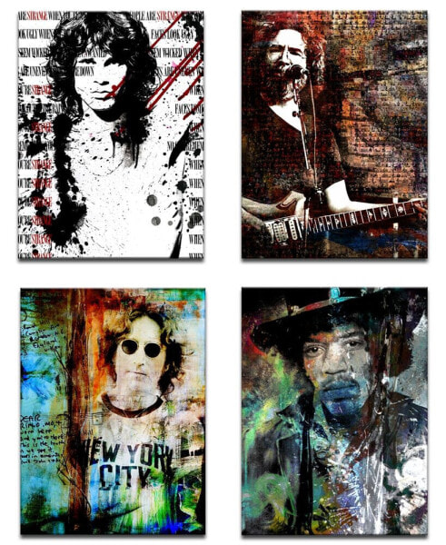 Limited Edition 'Rock Stars' 4-Pc. Canvas Art Print Set