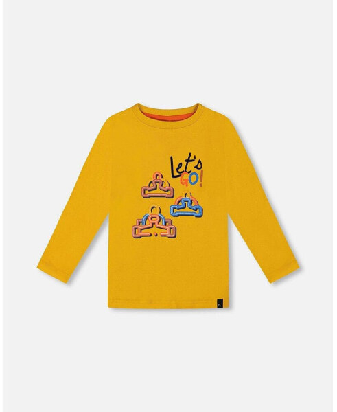 Baby Boys Baby T-Shirt With Print Mustard Yellow