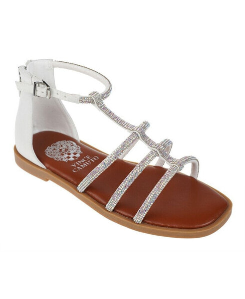 Big Girl's Fashion Sandal with Micro Stone Strappy Upper Glass stones/Polyester Sandals