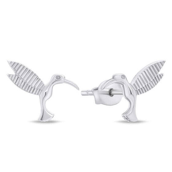 Delicate silver earrings Hummingbird EA794W