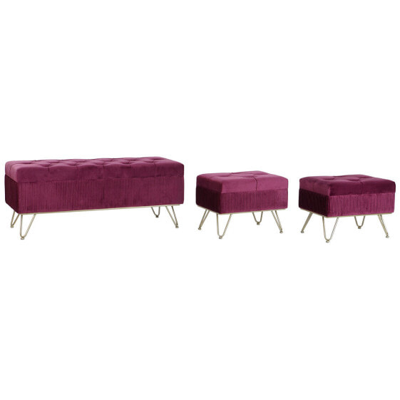 Bench DKD Home Decor 110 x 42 x 44 cm Metal Maroon