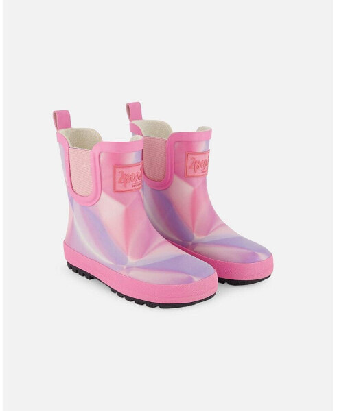 Сапоги Deux Par Deux Little Girls Printed Foil Pastel Rain Boots