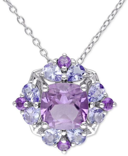 Macy's amethyst (1-7/8 ct. t.w.) & Tanzanite (1 ct. t.w.) 18" Pendant Necklace in Sterling Silver