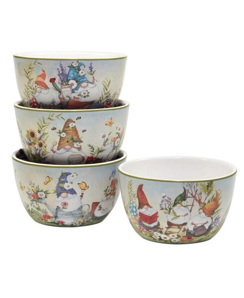 Garden Gnomes Set of 4 Ice Cream Bowl