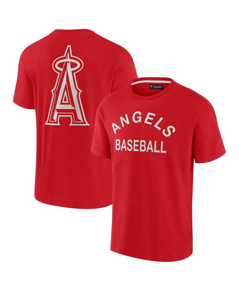 Men's and Women's Red Los Angeles Angels Super Soft Short Sleeve T-shirt