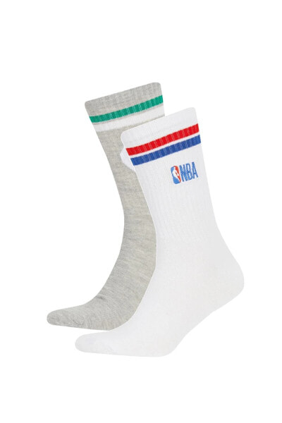 Erkek NBA Current Teams 2'li Pamuklu Uzun Çorap