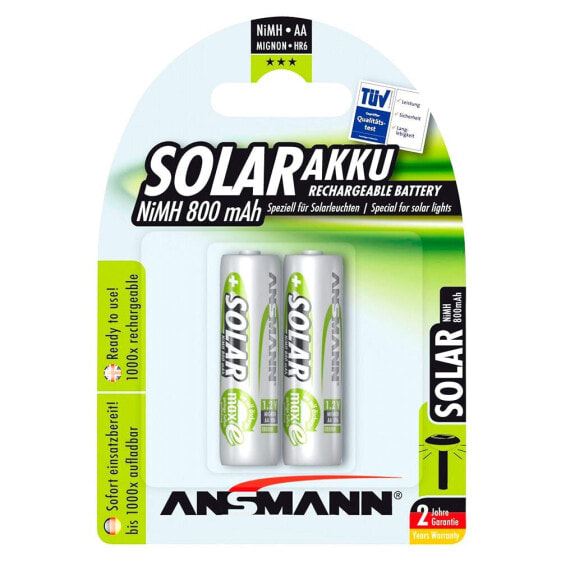 ANSMANN 1x2 MaxE NiMH Rechargeable Mignon AA 800mAh Solar Batteries