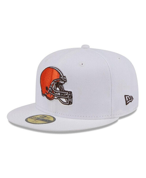 Men's White Cleveland Browns Omaha 59FIFTY Fitted Hat