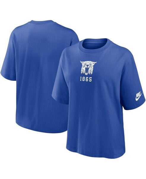 Women's Royal Kentucky Wildcats Boxy Legacy Established T-Shirt