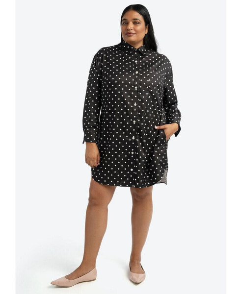 Plus Size Shirt Dress Polka Dots