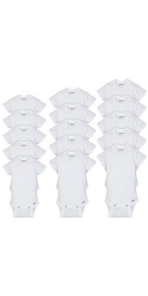 Baby Newborn 15 Piece Onesies Bundle in White, Assorted Months