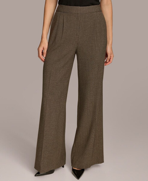 Women's Houndstooth Wide-Leg Pants