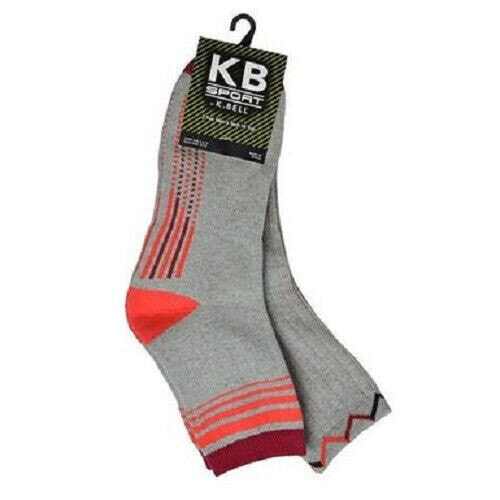 K. Bell Men's Variegated Stripe Hi Top Crew 2 Pair Pack Socks - 68336M-2PK