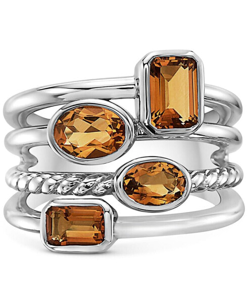 EFFY® Citrine Multirow Statement Ring (2-1/5 ct. t.w.) in Sterling Silver