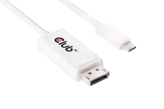 Club 3D USB 3.1 Type C Cable to DisplayPort 1.2 UHD Adapter, USB Type C, Displayport 1.2, 1.2 m, White