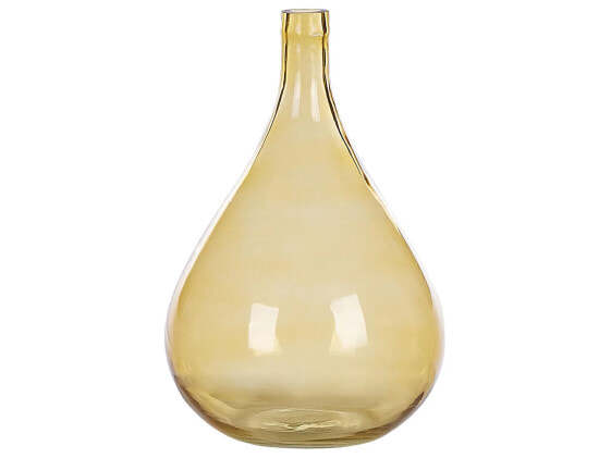 Аксессуары для цветов Beliani Декоративная ваза из цветного стекла - желтая 20х20х31 см