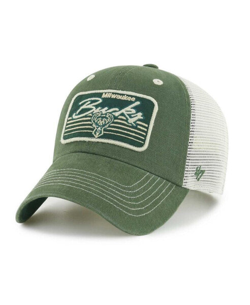 Men's Hunter Green Milwaukee Bucks Five Point Patch Clean Up Adjustable Hat