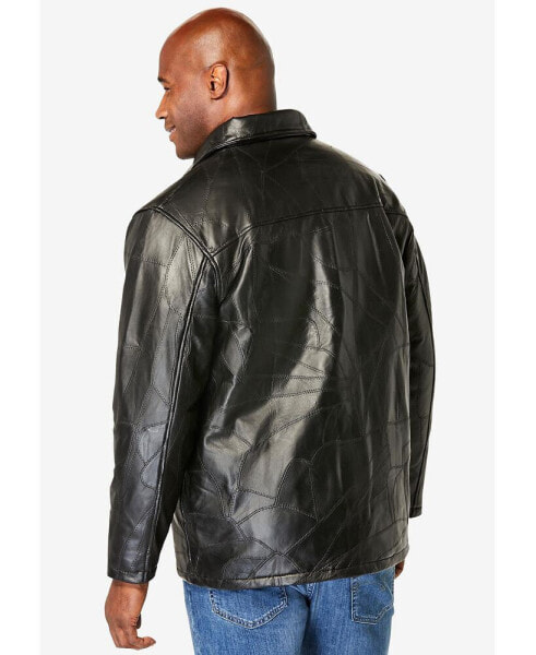 Big & Tall Embossed Leather Jacket