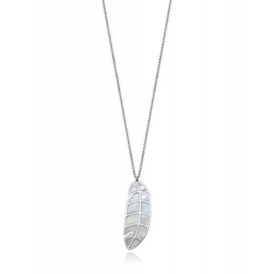 Charming steel necklace with feather Kiss 15123C01000