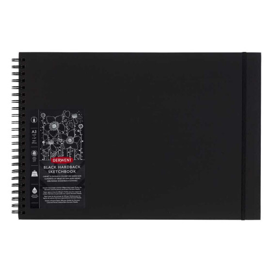 DERWENT Black Paper A3 200g Drawing Notebook