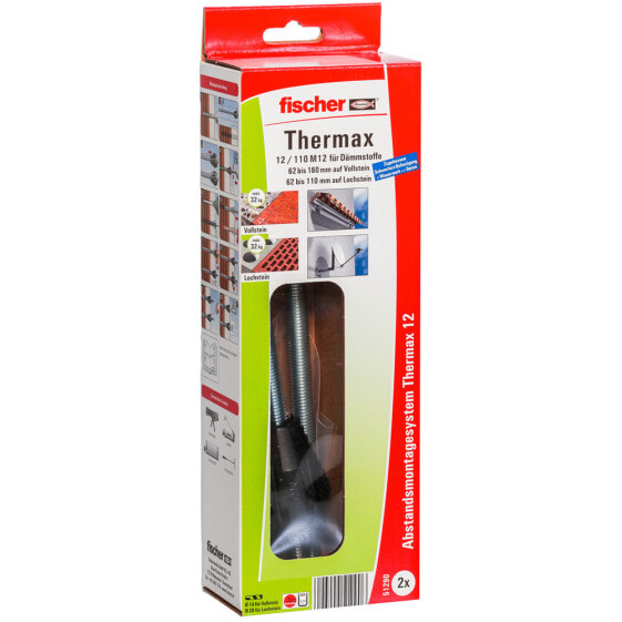 fischer Thermax 12/110 M12 - Screw kit - Zinc plated steel - Concrete - M12 - Black,Metallic - 11 cm