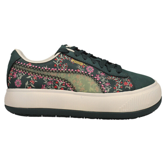 Puma Suede Mayu 2 Liberty Lace Up Womens Green Sneakers Casual Shoes 382191-01