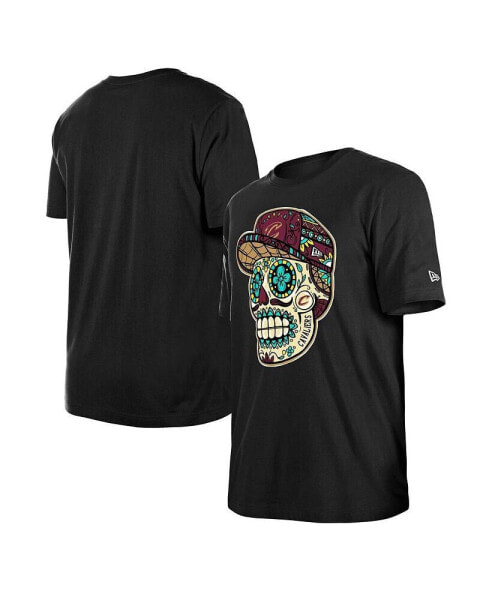 Men's and Women's Black Cleveland Cavaliers Sugar Skull T-Shirt