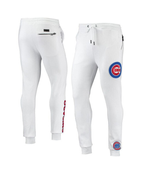 Men's White Chicago Cubs Team Logo Jogger Pants