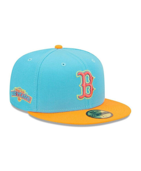 Men's Blue and Orange Boston Red Sox Vice Highlighter 59FIFTY Fitted Hat