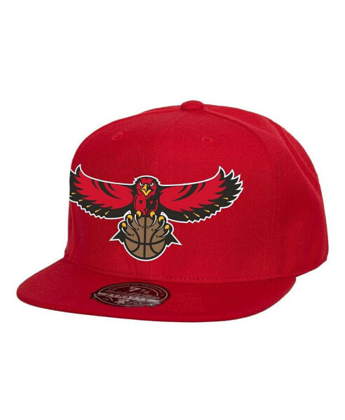 Головной убор Mitchell&Ness красный Atlanta Hawks Hardwood Classics MVP Team Ground 2.0 Fitted Hat