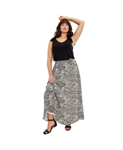 Plus Size June + Vie Georgette Ankle Skirt