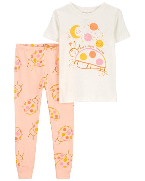 Baby 2-Piece Ladybug 100% Snug Fit Cotton Pajamas 9M