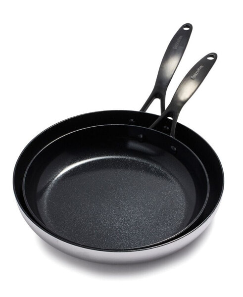 Venice Pro Noir Tri-Ply Stainless Steel 2 Piece Nonstick Frying Pan Set