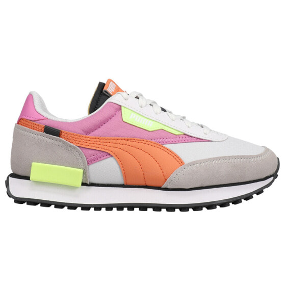 Puma Future Rider Play On Lace Up Womens Grey, Orange, Pink, Yellow Sneakers Ca