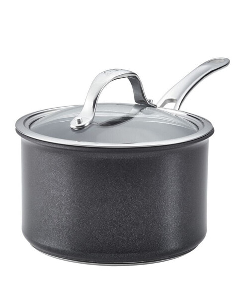 X Hybrid Nonstick Induction Saucepan With Lid, 3-Quart, Super Dark Gray