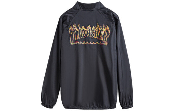 Thrasher Skategoat Flame Jacket 眩晕火焰教练夹克 美版 男女同款 黑色 / Куртка Thrasher Featured Jacket 144805