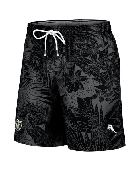 Men's Black Las Vegas Raiders Santiago Palms Board Shorts