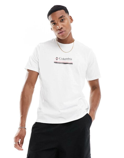 Columbia Explorers Canyon mountain back print t-shirt in white