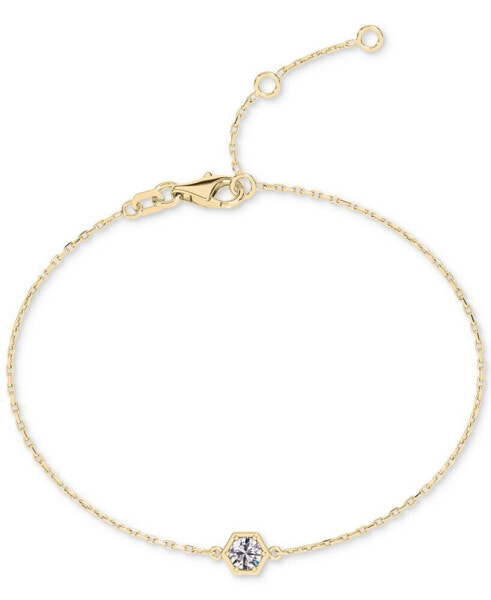 Diamond Honeycomb Solitaire Chain Bracelet (1/5 ct. t.w.) in 14k White or Yellow Gold