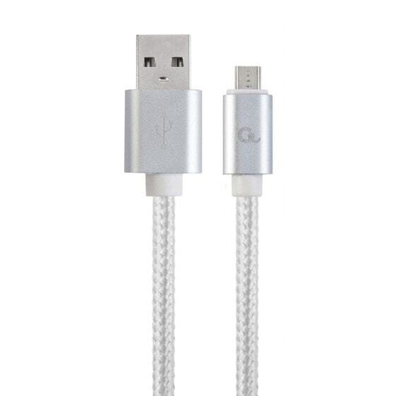 Универсальный кабель USB-MicroUSB GEMBIRD CCB-MUSB2B-AMBM-6-S Белый Серебристый 1,8 m