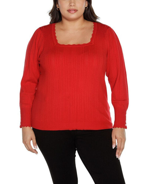 Plus Size Square Neck Sweater