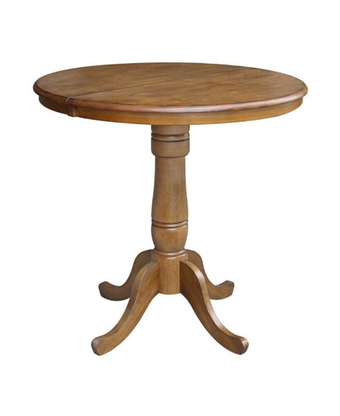 36" Round Top Pedestal Table with 12" Leaf