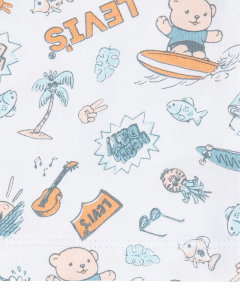Baby Boys Surfing Doodle Tee and Shorts Set