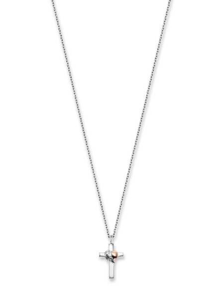 Engelsrufer ERN-CROSSHEART-BIR Cross Ladies Necklace 40mm, adjustable