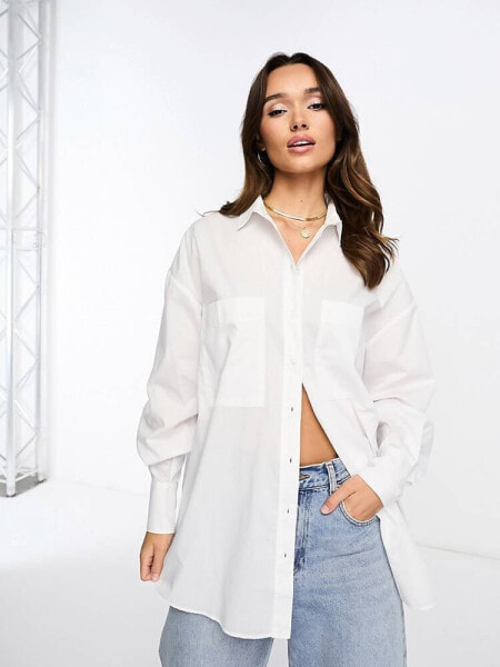 ASOS DESIGN oversized shirt in white