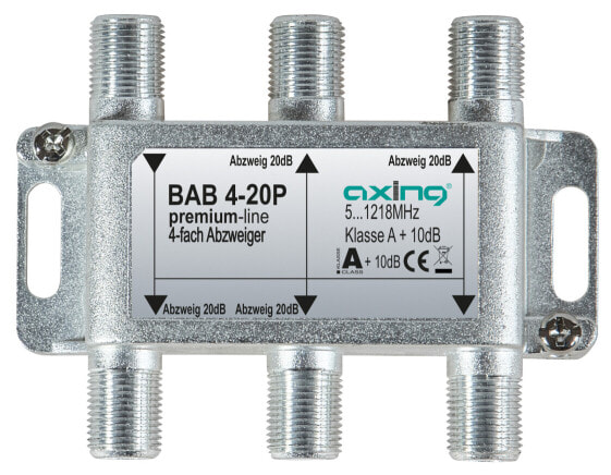 axing BAB 4-20P - Cable splitter - 5 - 1218 MHz - Grey - A - 20 dB - F