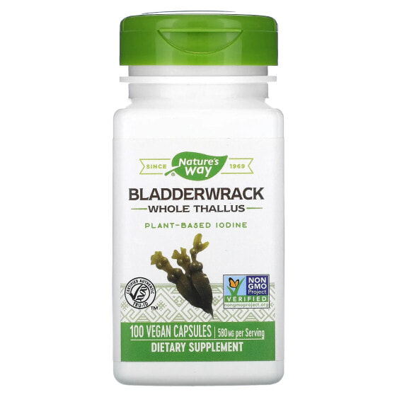 Травяные капсулы Nature's Way "Bladderwrack", 580 мг, 100 шт, веганские