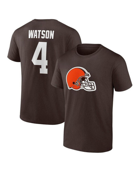 Men's Deshaun Watson Brown Cleveland Browns Player Icon Name and Number T-shirt