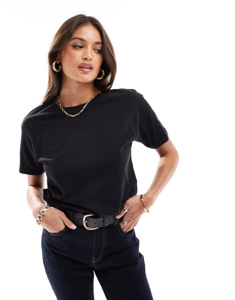 Brave Soul boxy tee in black