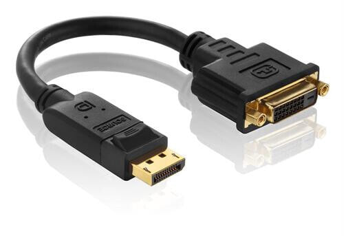 PureLink PI170 - 0.1 m - DisplayPort - DVI-D - Gold - Black - Male/Female